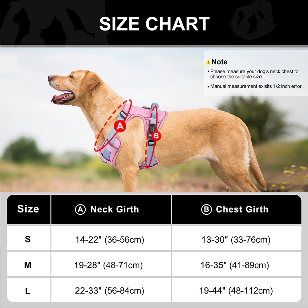 🐕 Mesh Breathable Reflective Dog Harness – Adjustable Nylon Training Vest for Small, Medium & Large Dogs