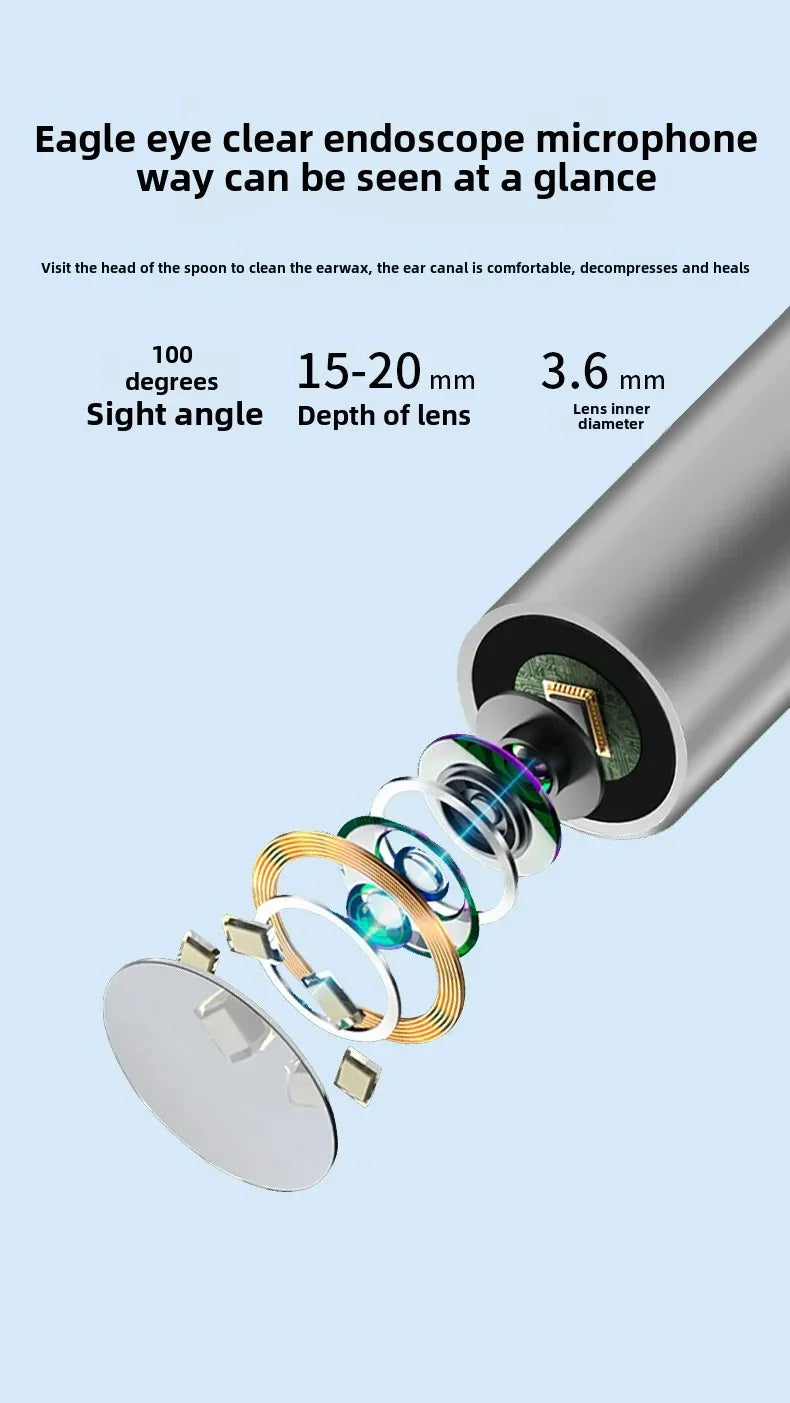 HD Ear Cleaner with Camera – NK3 Otoscope Wax Removal Tool Set with USB-C Charging & Endoscope for Ear Cleaning