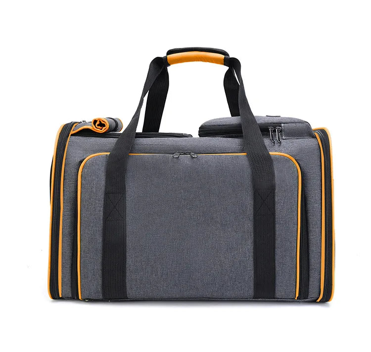 Foldable Large Capacity Pet Carrier Bag – Breathable Expandable Cat & Small Dog Travel Tote