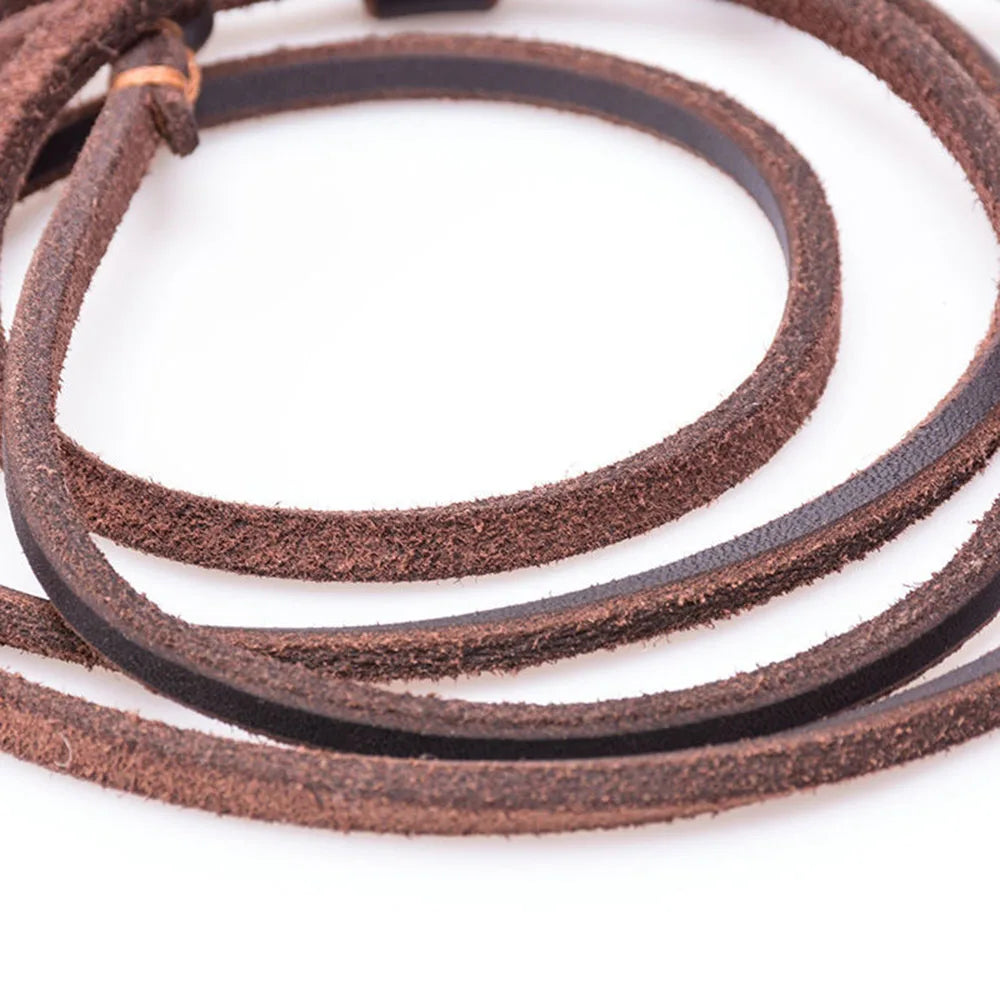 🐶 Soft Slim Genuine Leather Dog Slip Lead – No-Pull Training Control Leash for Small Dogs