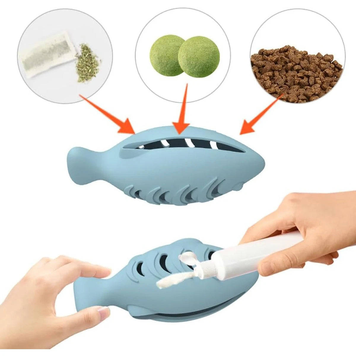 Interactive Cat Toy with Treat Dispenser – Catnip & Food Feeder Ball (Blue)