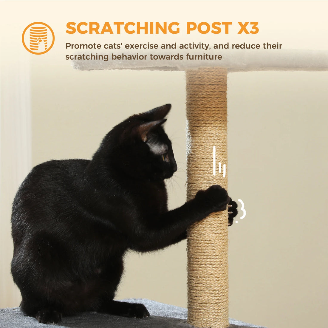 Cat Tree Tower – Scratching Posts, Hammock & Perch