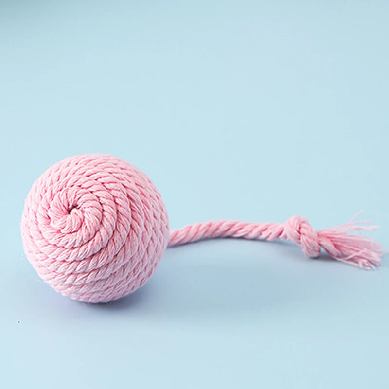Colorful Cotton Rope Weave Ball – Interactive Teaser & Chew Toy for Cats & Dogs