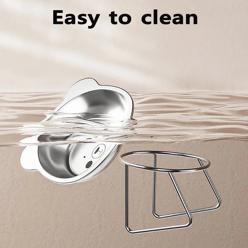 Stainless Steel Cat Food Bowl with Metal Stand