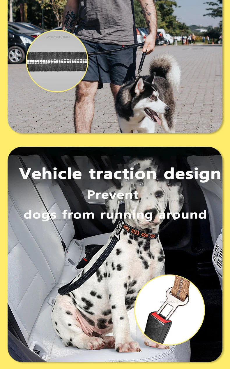 Heavy Duty Bungee Tactical Dog Leash – 2 Padded Handles, Shock-Absorbing Lead