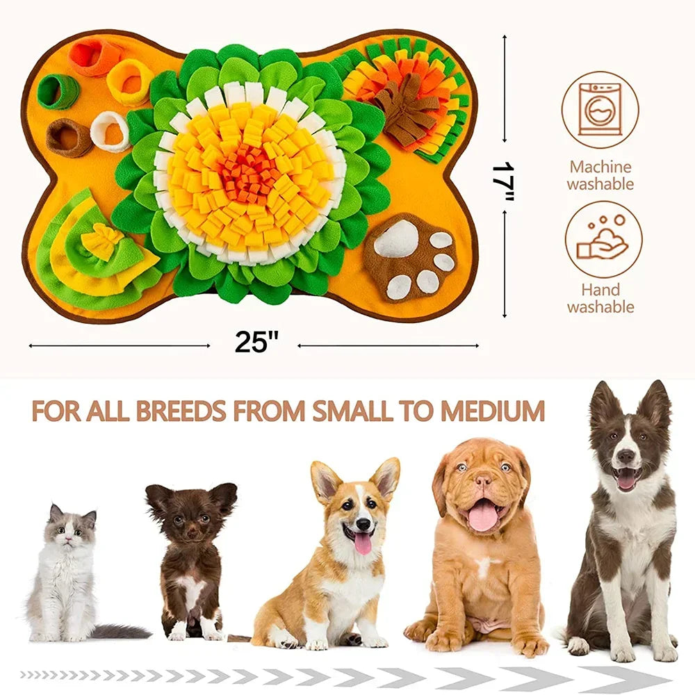 Large Snuffle Mat for Dogs – Interactive Stress Relief Training Mat & Slow Feeder Dog Treat Toy