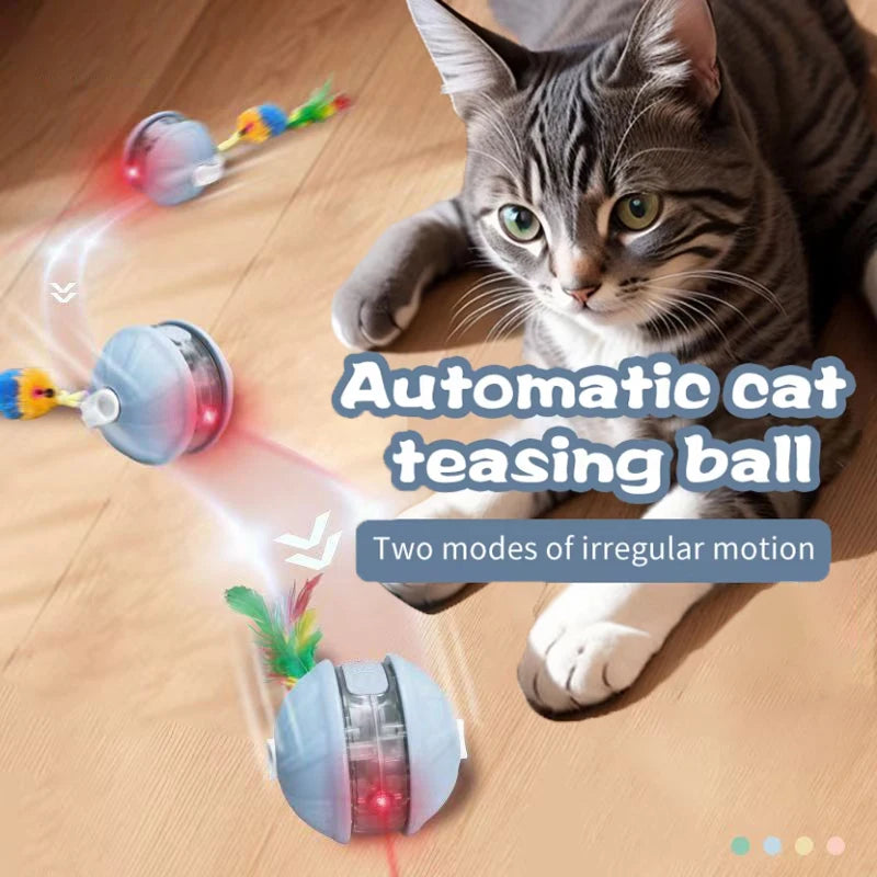Infrared Interactive Cat Ball Toy – Rechargeable Rolling Tail Toy Imitating Mouse