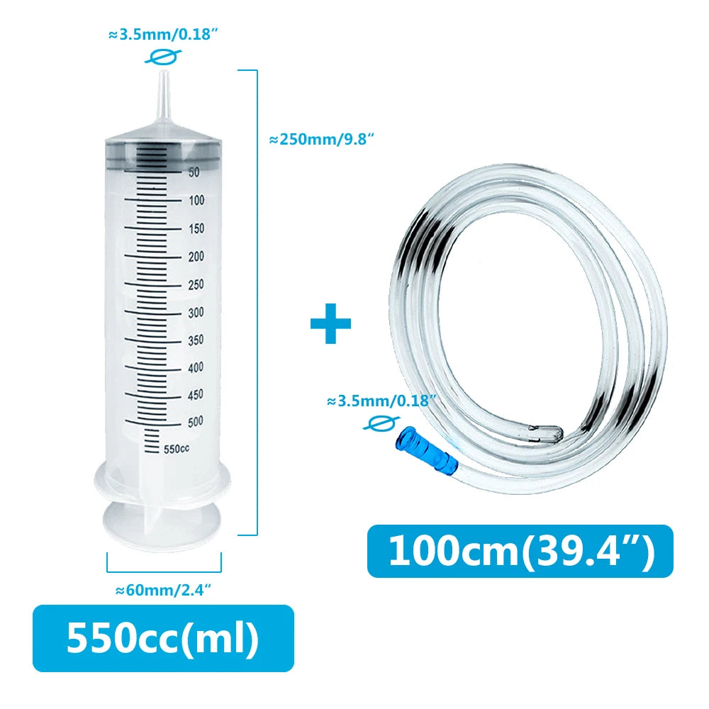 Multifunction Large Capacity Syringe with Hose – 100ml-550ml Pet Feeding, Oil, Fluid Injector