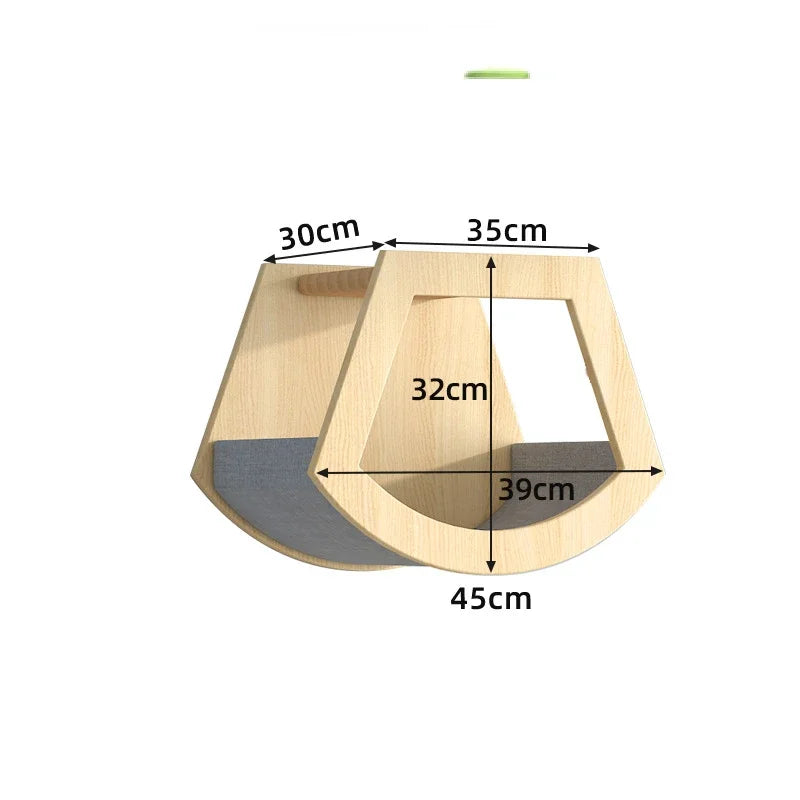 🐾 Wooden Wall Climbing Set for Cats – DIY Modular Cat Tower & Training System