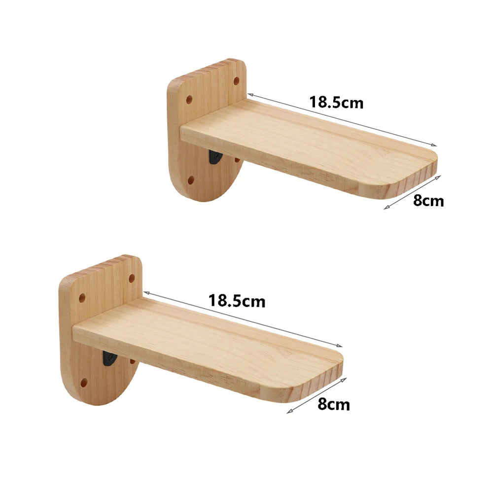 🐾 Wall-Mounted Cat Climbing Rope with Solid Wooden Pedals – Indoor Kitten Training & Claw Grinding Furniture