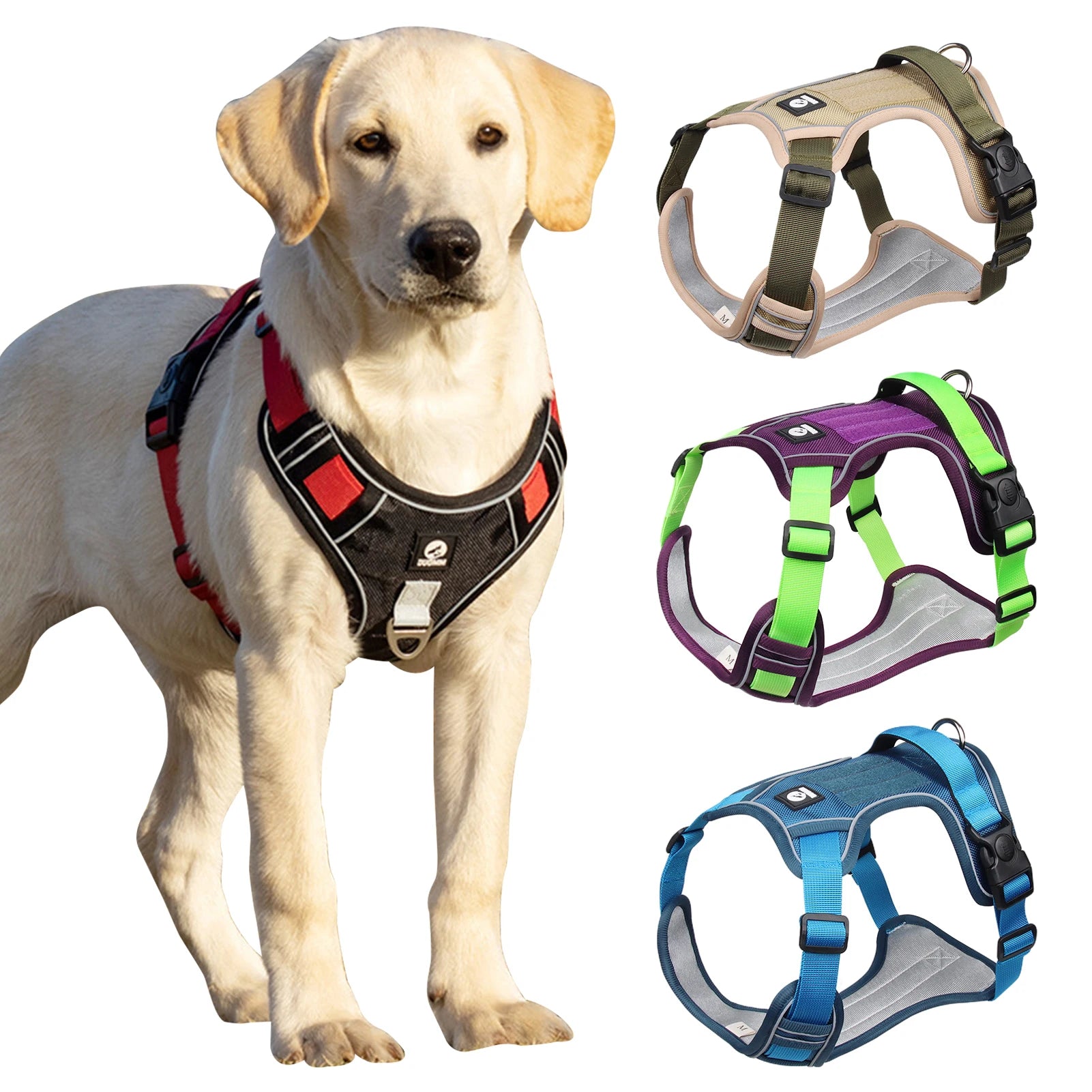 🐾 Reflective Tactical Dog Harness – Waterproof Vest for Medium & Large Dogs