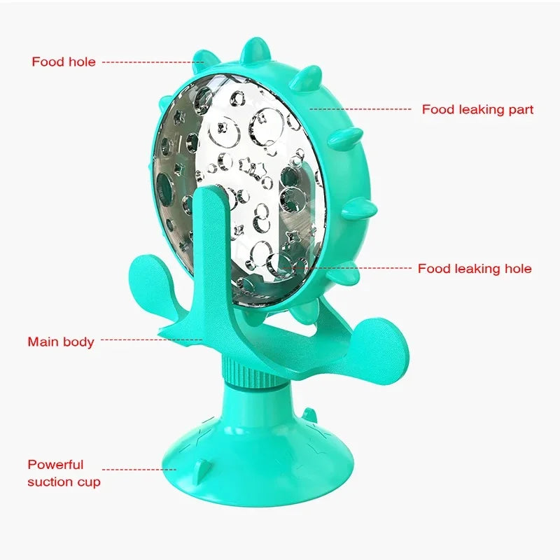 Cat Toy Treat Dispenser with Bell – Interactive Rotatable Wheel Slow Feeder for Kittens & Small Dogs