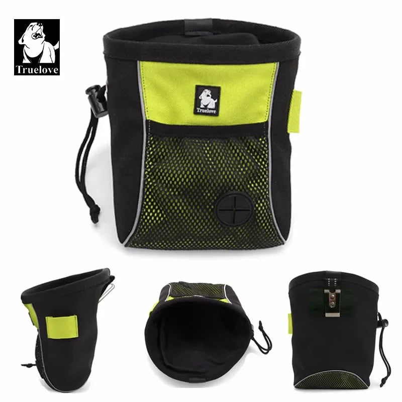 Truelove Pet Treat Training Bag – Waterproof, High Capacity Snack Pouch with Drawstring & Waste Bag Dispenser for Outdoor Use (TLT2051)