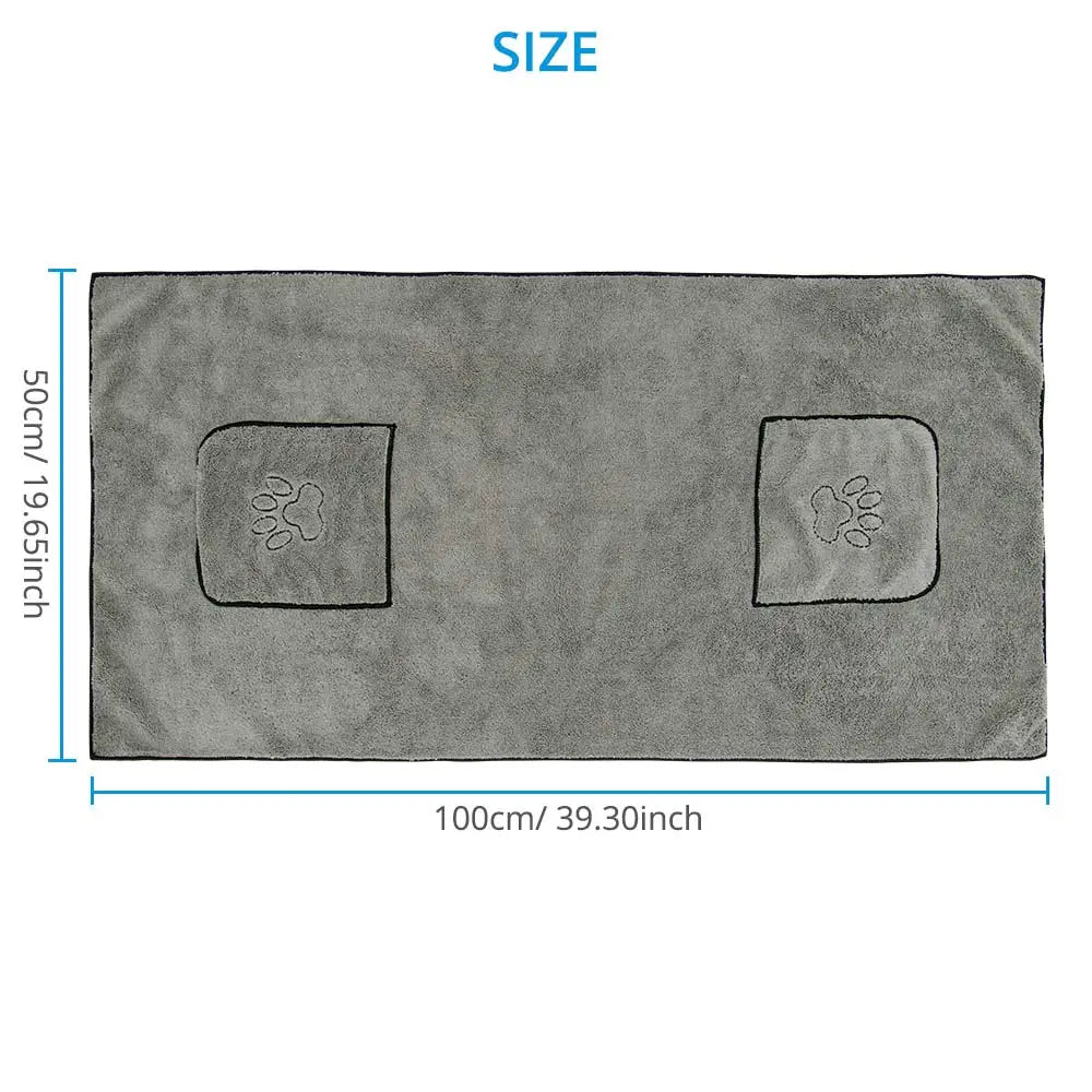 🛁 Super Absorbent Microfiber Pet Bath Towel – Quick-Drying Bathrobe for Dogs & Cats