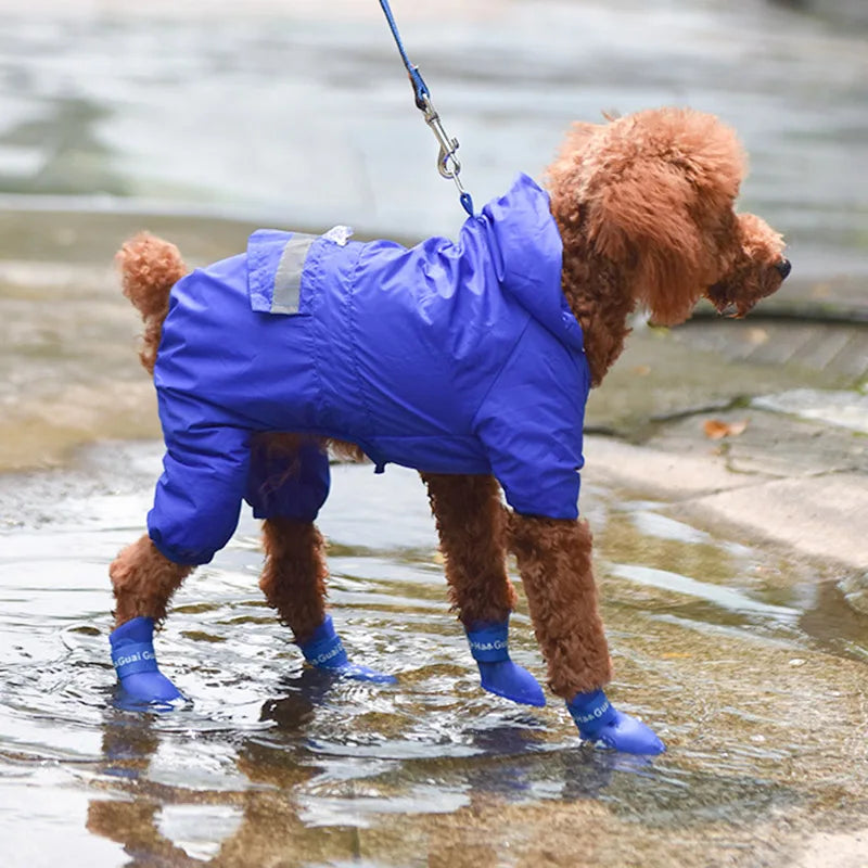 4Pcs Waterproof Dog Rain Shoes – Anti-Slip Rubber Boots for Small, Medium & Large Dogs