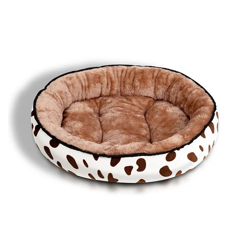 Double-Sided Soft Cotton Dog Bed – Washable Warm Cushion Basket for Small & Medium Dogs