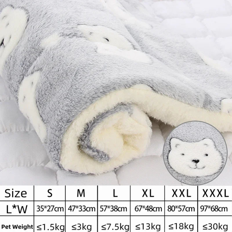 Flannel Pet Mat – Thick Sleeping Blanket Bed for Dogs & Cats, Soft Pet Rug for Small to Large Pets
