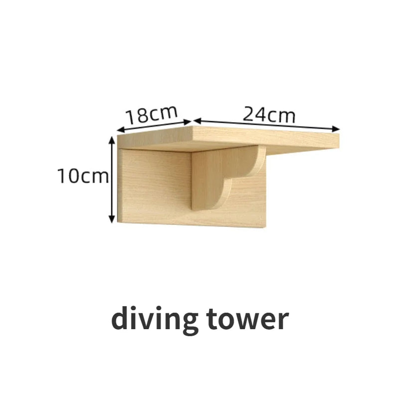 🐾 Wooden Wall Climbing Set for Cats – DIY Modular Cat Tower & Training System