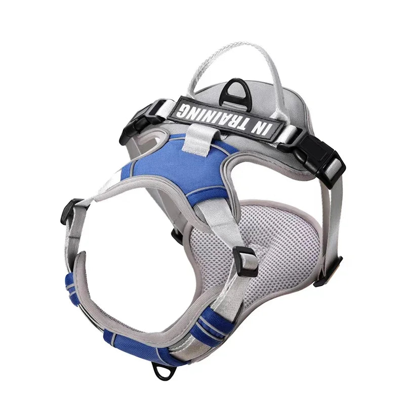 🐾 Personalized Nylon Adjustable Dog Harness – Reflective, Breathable Vest with Leash for Small, Medium & Large Dogs