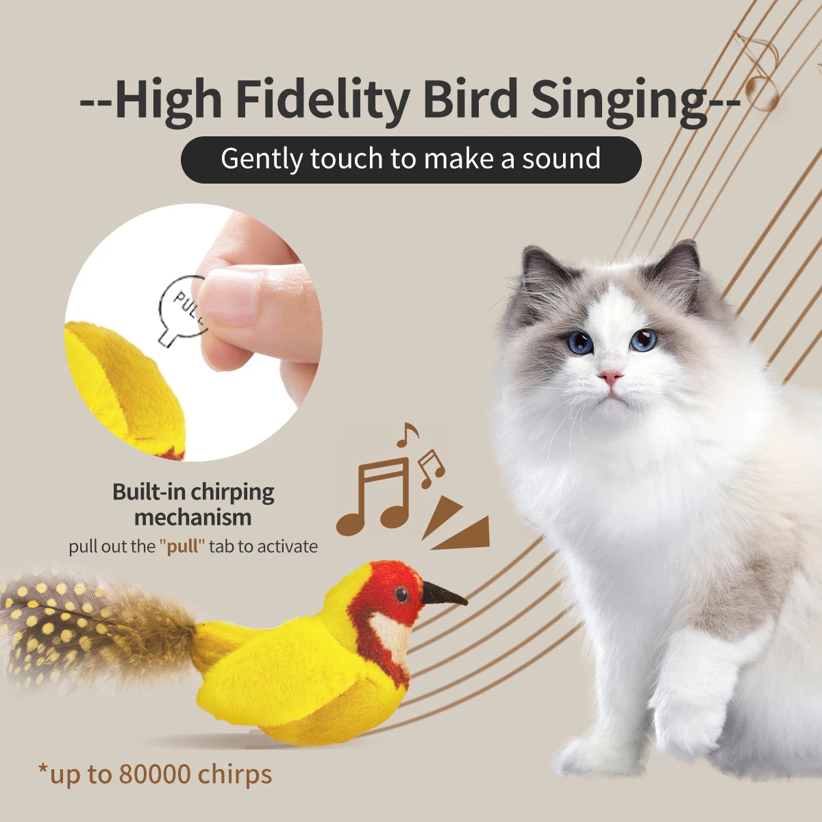 Chirp Bird Interactive Cat Toy with Realistic Sound 🐦🐾