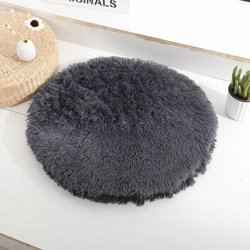 Soft Plush Round Cat Bed Mat – Cozy Fleece Sleeping Cushion for Cats & Small Dogs