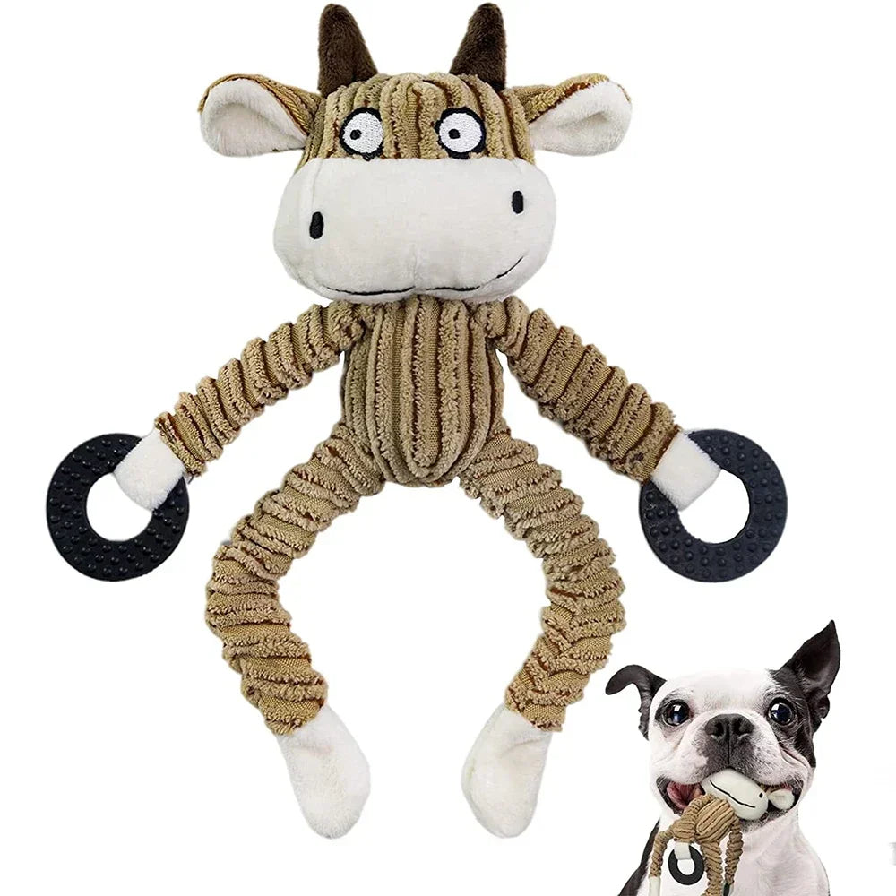 Monkey Plush Puppy Toy – Squeaky Chew & Training Toy for Small Dogs 🐵🐶