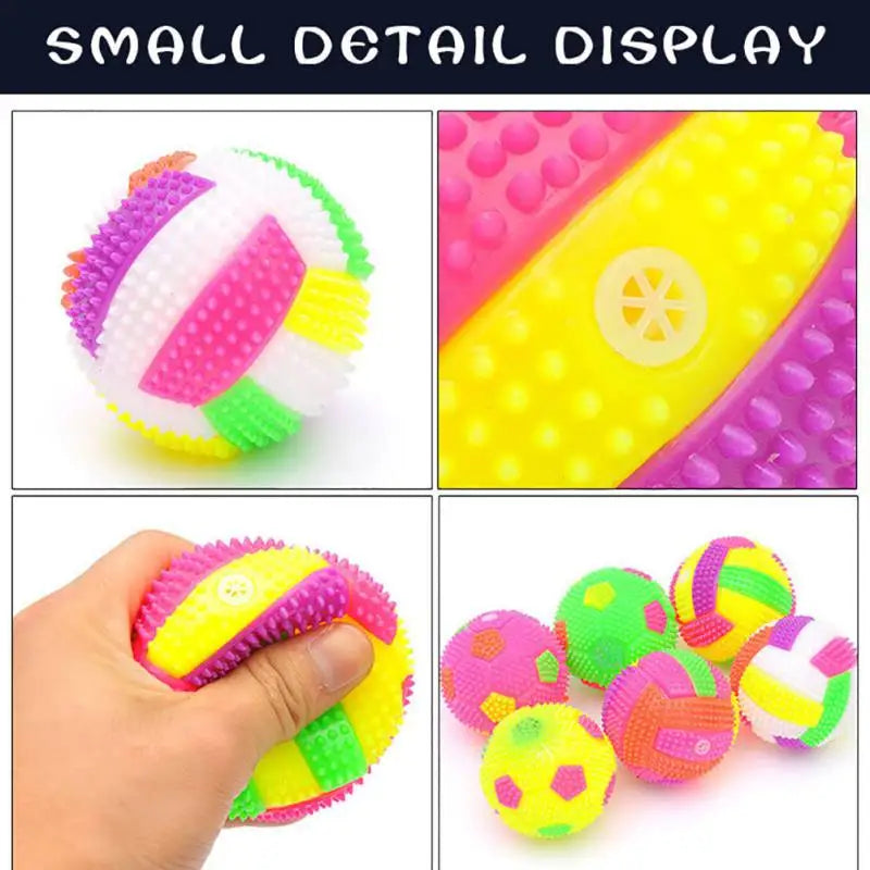 LED Glowing Ball Dog Toy – Bouncy Chew Ball for Puppies & Small Dogs, Colorful Light Molar Toy for Interactive Pet Play