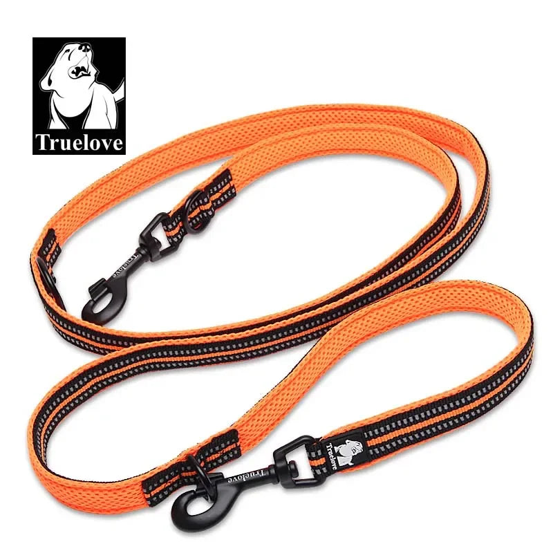 Truelove 7-in-1 Adjustable Multi-Function Dog Leash – Hands-Free, Reflective Training Lead for Walking 1 or 2 Dogs