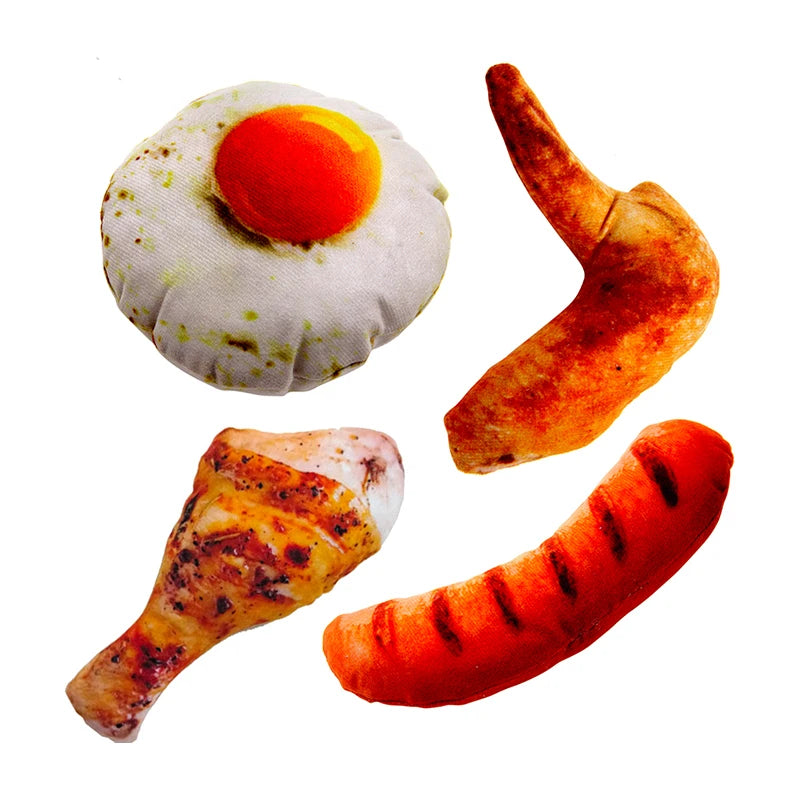 Meat Plush Dog Toy – Squeaky, Bite-Resistant Chew 🍖🐾