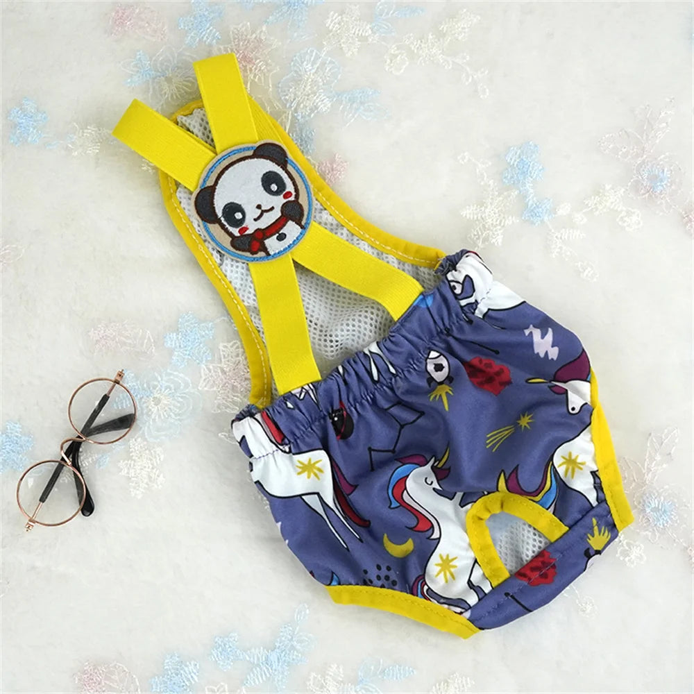 Cartoon Print Female Dog Diaper Shorts – Cute Puppy Physiological Pants