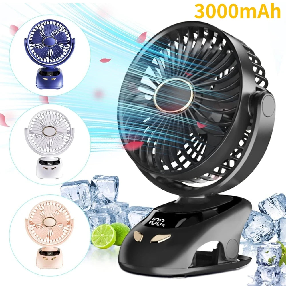 Portable USB Personal Fan for Home, Office, Travel, Bed, Stroller, Camping & Golf Cart