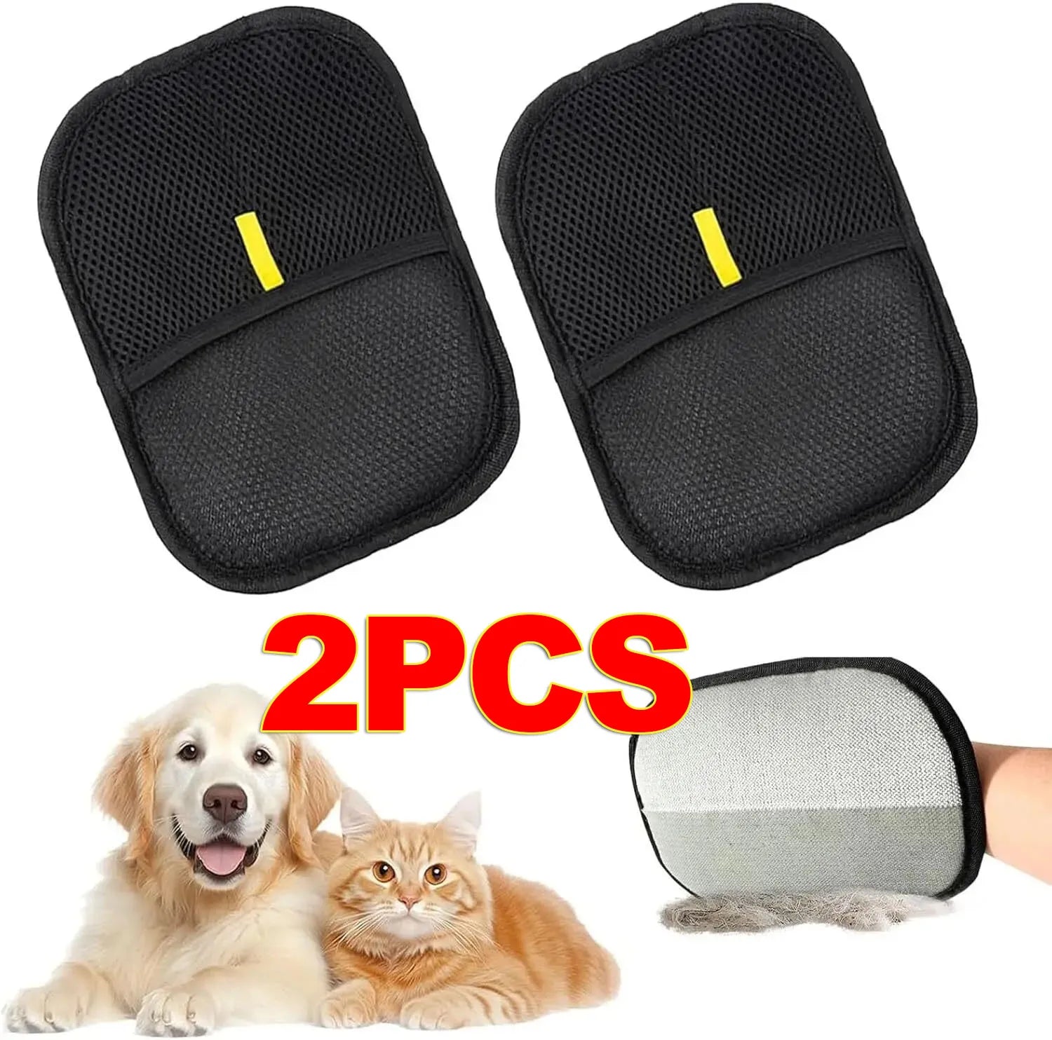 1/2PCS Double-Sided Pet Hair Remover Glove – Reusable Fur Magnet Glove for Cats, Dogs, Carpets & Sofas