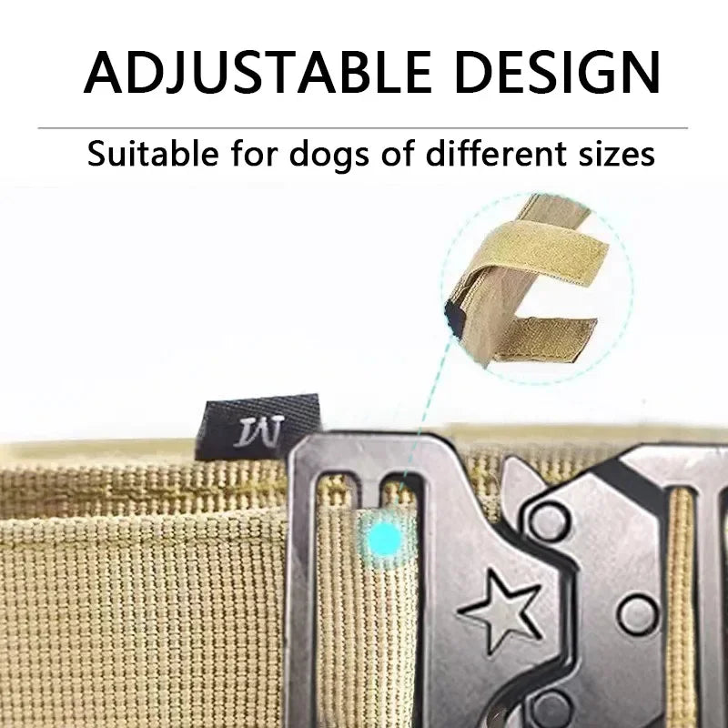 Adjustable Tactical Dog Collar & Traction Rope