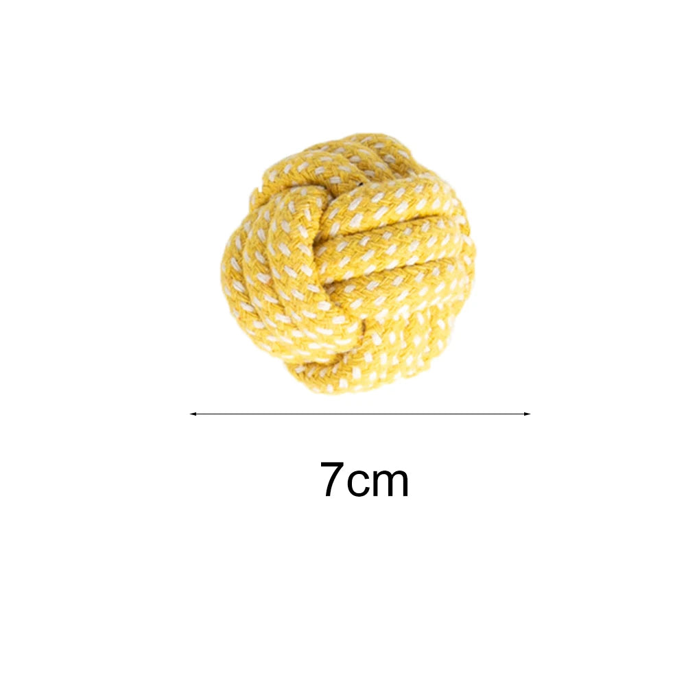 Rope Ball Dog Toy – Durable Cotton Chew & Tooth Cleaning 🐾⚽