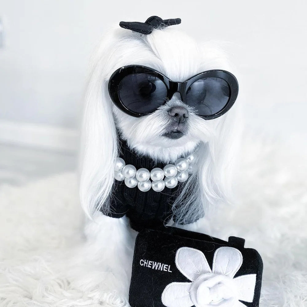 Elegant Imitation Pearl Pet Collar – Durable Decorative Necklace for Small Dogs & Cats