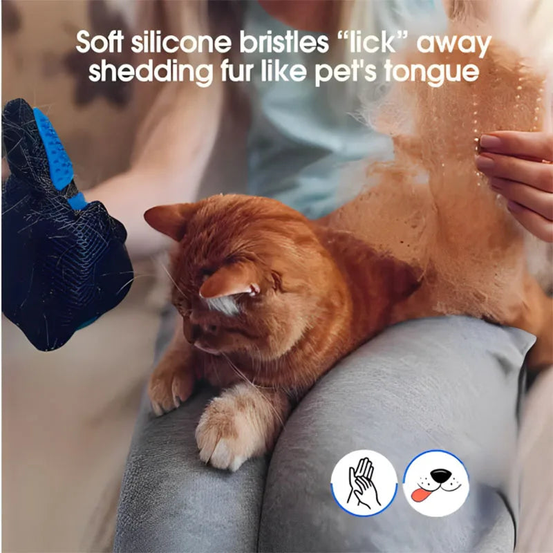 Pet Grooming Glove 🐾 Deshedding & Massage Brush for Dogs & Cats