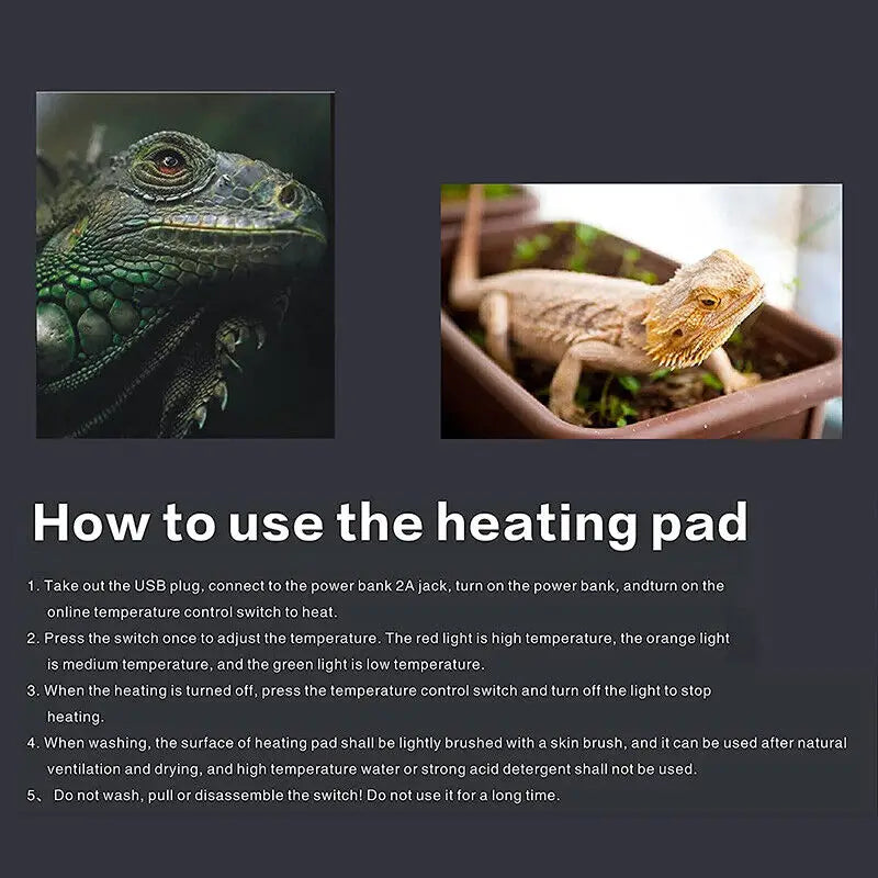 USB Pet Heating Pad – Adjustable Electric Warmer Mat for Cats, Dogs & Reptiles, Two Sizes