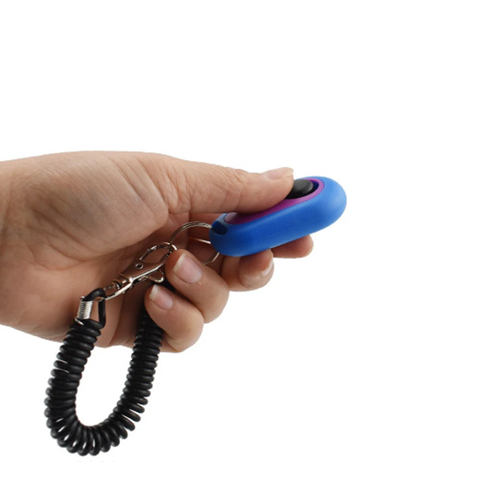 Colorful Paw Print Dog Training Clicker with Keyring – Portable Pet Clicker for Dog & Cat Training