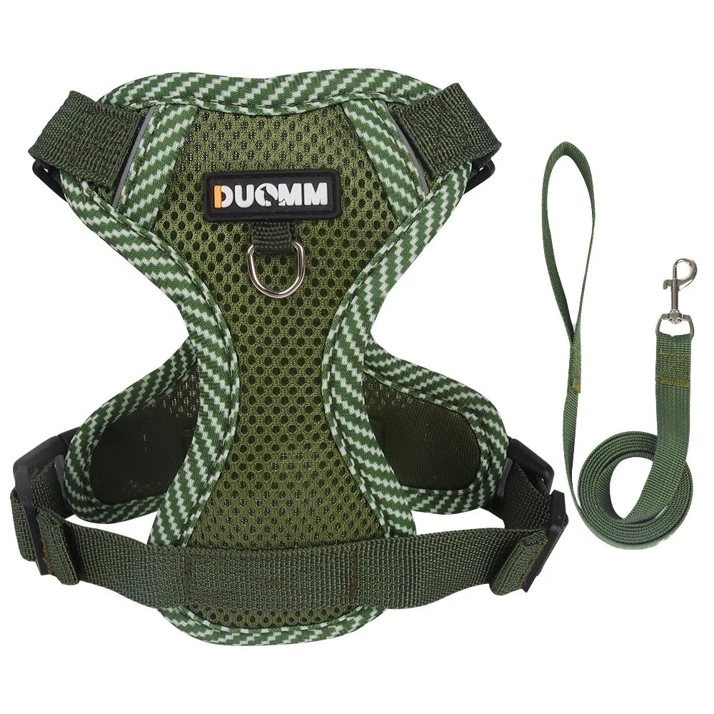 🐾 Fashion Reflective Cat Harness & Leash Set – Breathable Mesh for Cats & Small Dogs