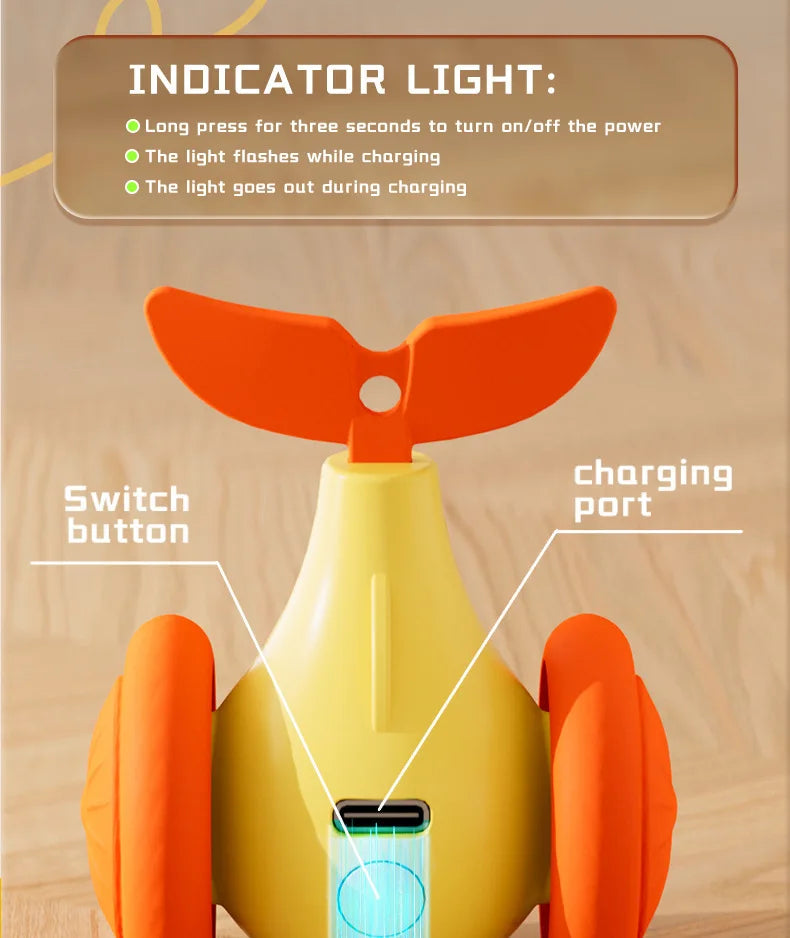 Interactive Electric Whale Cat Toy – Automatic Teaser Car with Obstacle Avoidance for Kittens