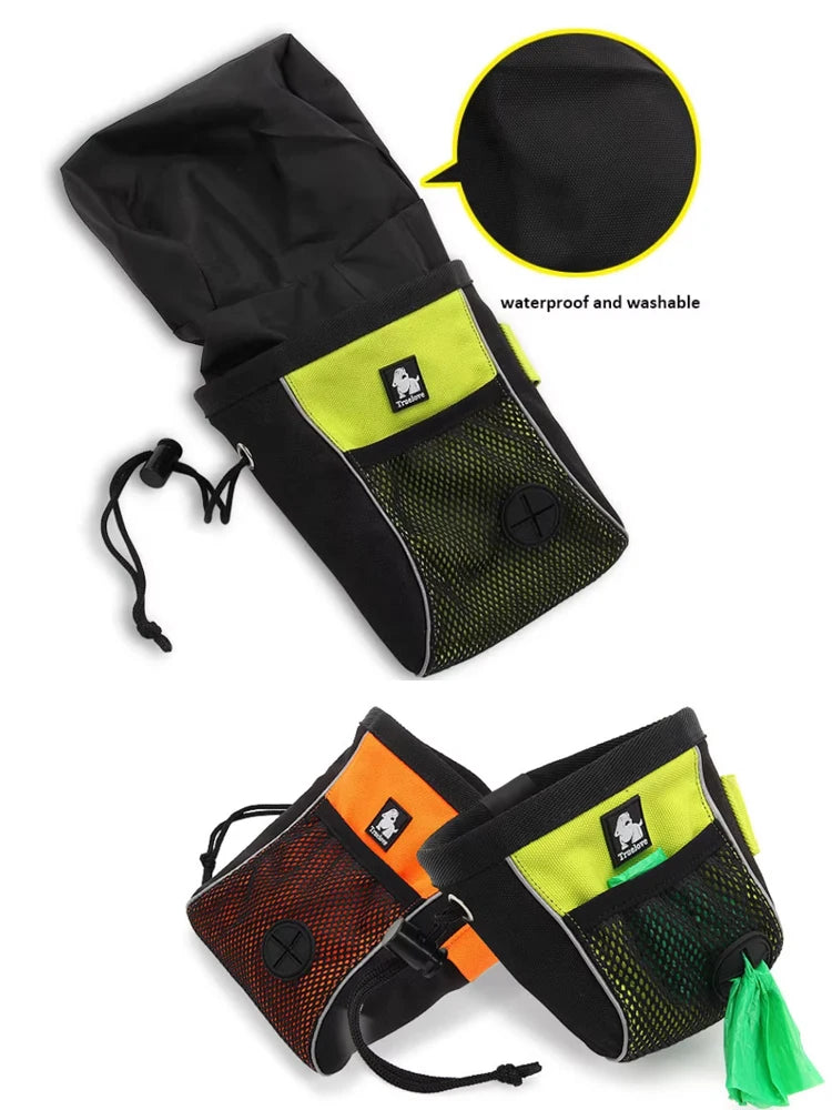Truelove Pet Treat Training Bag – Waterproof, High Capacity Snack Pouch with Drawstring & Waste Bag Dispenser for Outdoor Use (TLT2051)