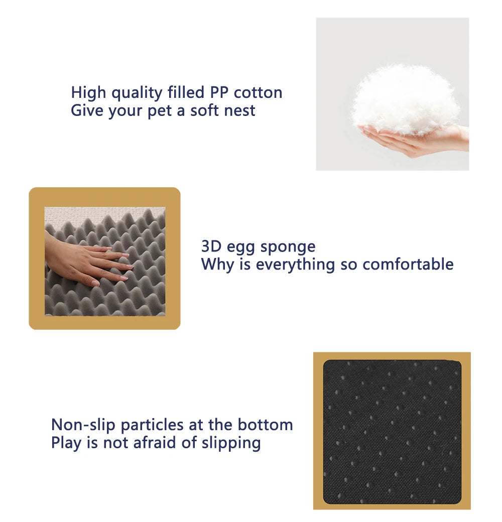 Half Surround Dog Bed Soft Square Pet Cat Sofa Full Filling Medium Pet Dog Kennel Plush Cat Cushion House