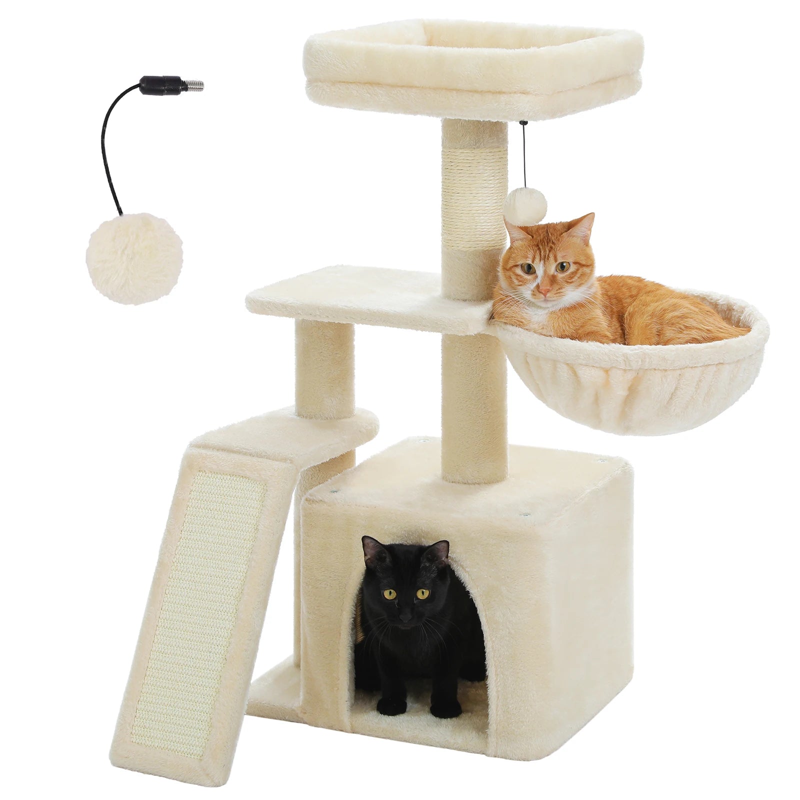 Cat Tree Tower – Scratching Posts, Hammock & Perch