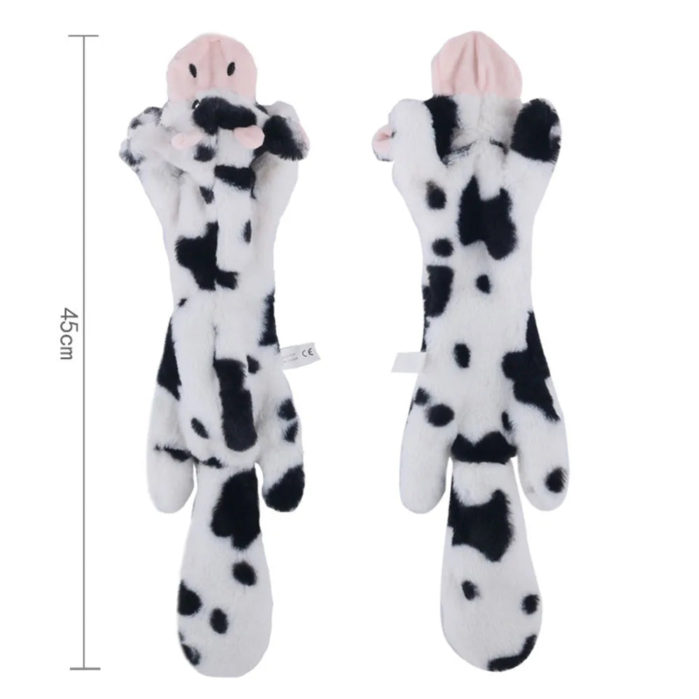 Stuffingless Plush Squeaky Dog Toy – Durable Animal Toy with Crinkle & Squeakers