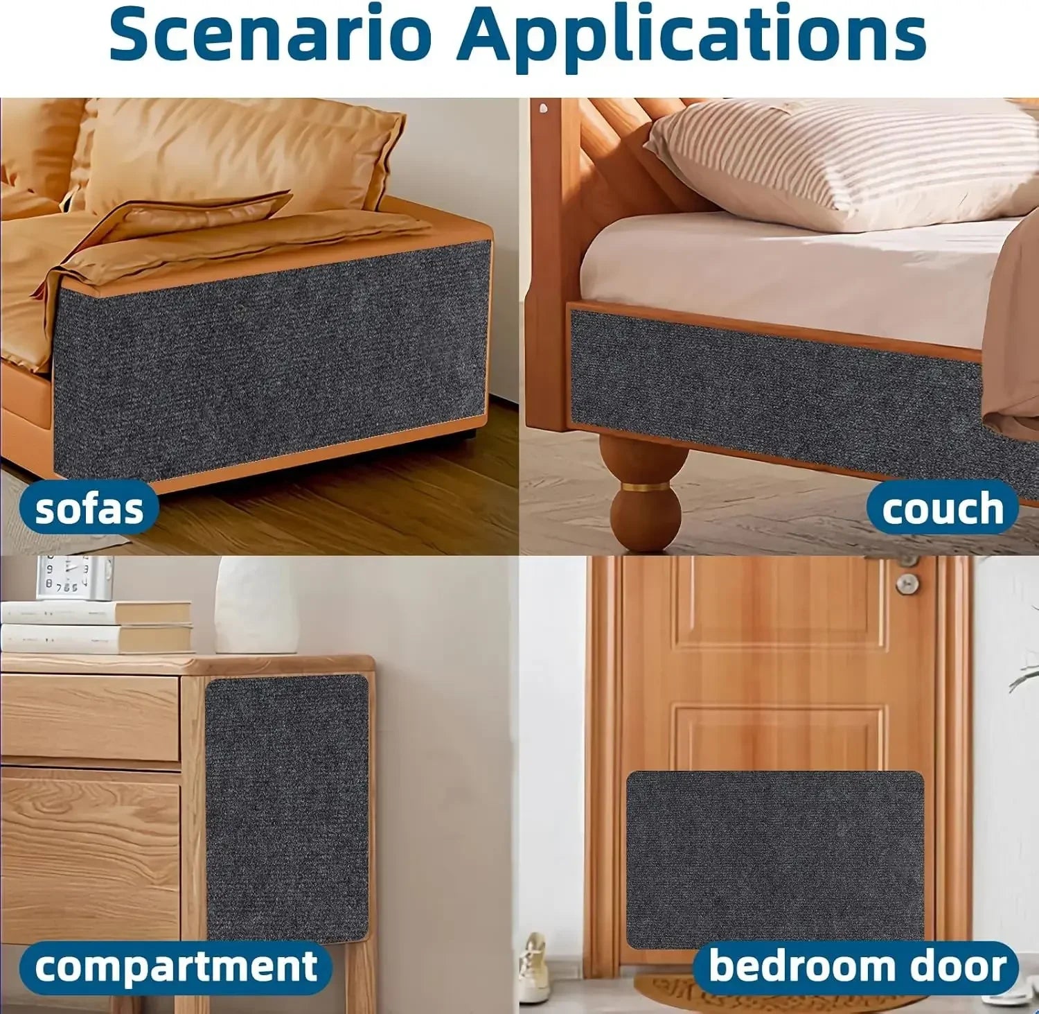 7 Colors Cat Scratcher Sofa Protector – Trimmable Self-Adhesive Carpet Scratch Pad for Cats, DIY Scratch Mat