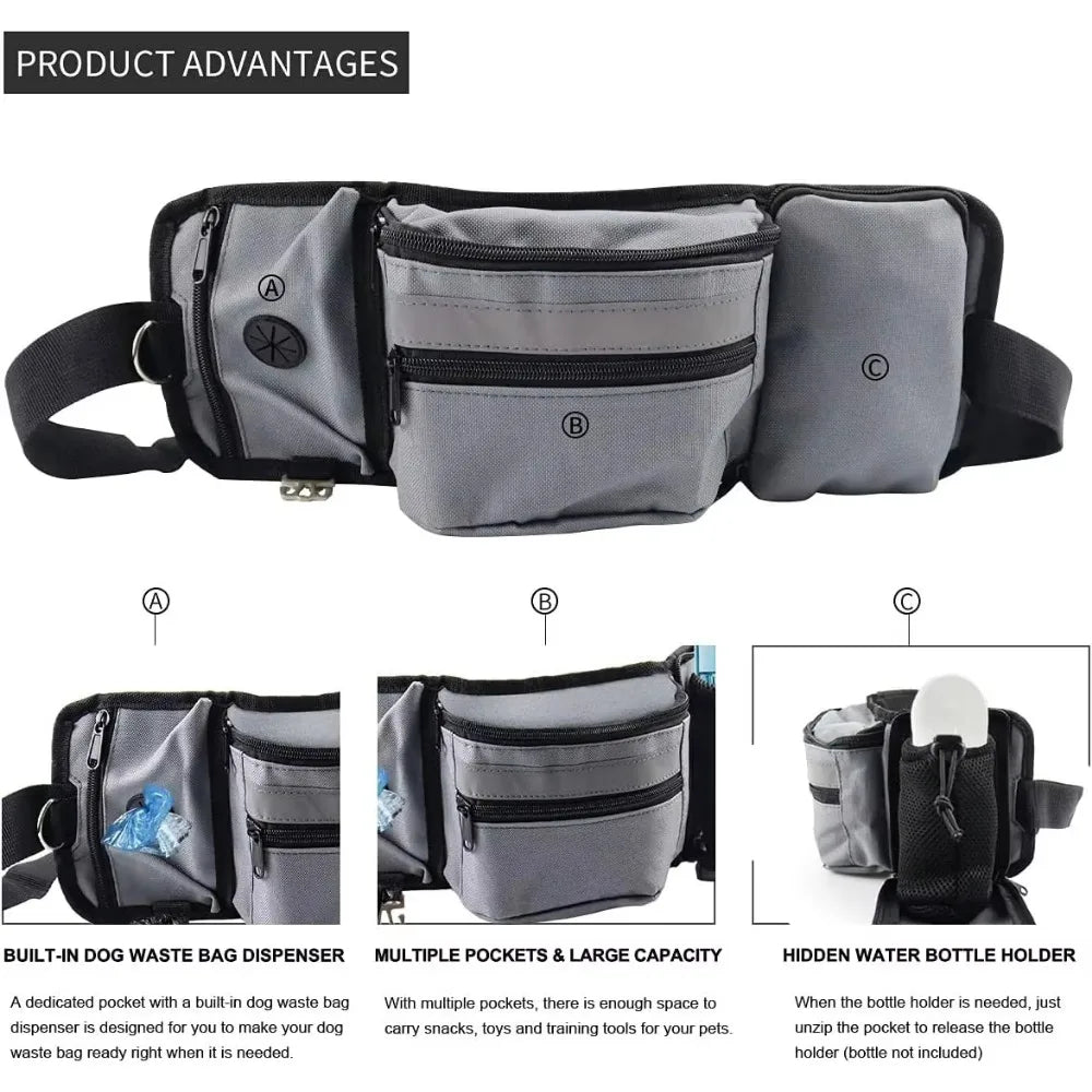 🎒 Dog Training & Walking Waist Bag – Hands-Free Treat Pouch with Water Cup Holder 🐶💧