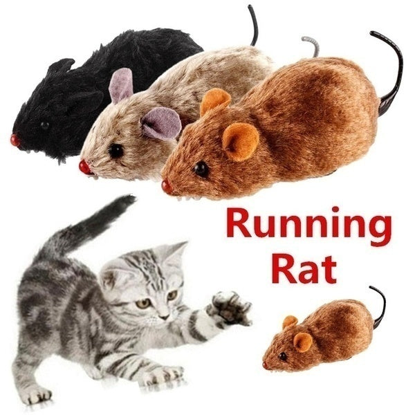 Lifelike Plush Running Mouse Toy for Cats & Dogs – Random Color, Fun Gift