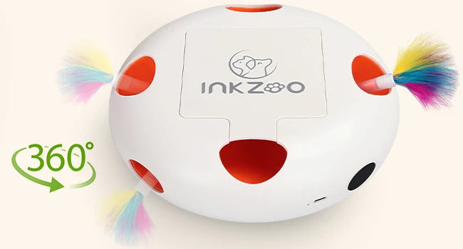 INKZOO 7-Hole Interactive Cat Toy – Automatic Mice Whack-A-Mole for Kittens
