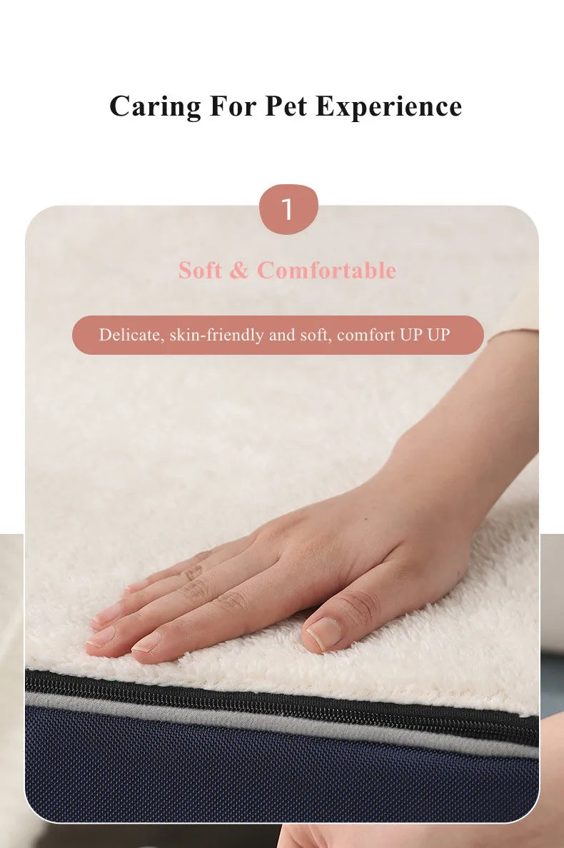 Large Elastic Sponge Dog Bed – All-Season Washable Pet Sofa Mat for Medium & Large Dogs, Cat Cushion Nest with Non-Slip Base