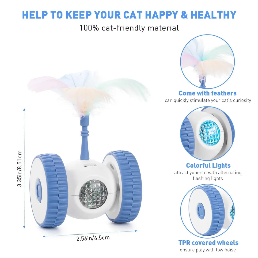 Smart Sensing Feather Cat Toy – USB Rechargeable